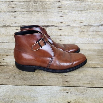 Vtg O’Sullivan Boots Mens Sz 8D Brown Leather Ankle Chukka Strap Buckle Shoes - Image 1 of 4