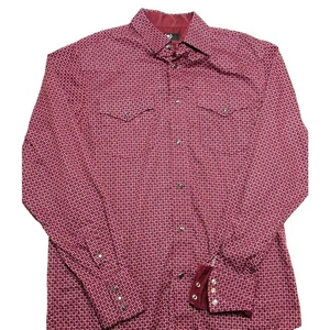House Of Lords Men's Shirt Purple Print Pearl Snap Y2K Grunge Western Medium - Picture 1 of 6
