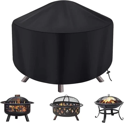 Round Fire Pit Cover for 22-34 Inch Firepit, Heavy Duty Outdoor Patio Fireplace - Image 1 of 4