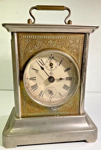 ANTIKE VINTAGE JAHRESUHRENFABRIK JUF DEUTSCHE KUTSCHENUHR FUNKTIONIERT - Bild 1 von 14