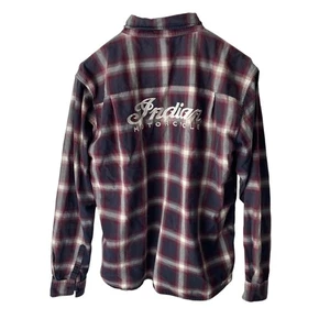 Indian Motorcycle kariertes Hemd mit Knopfleiste Herren L Langarm bestickte Logos - Bild 1 von 12