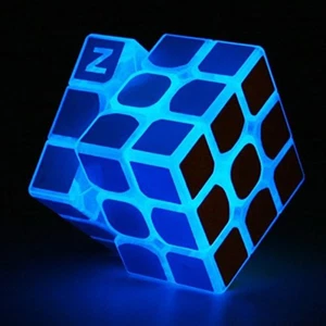 Cubo de velocidad fluorescente azul 3X3X3 brilla en la oscuridad cubo mágico luminoso rompecabezas para - Imagen 1 de 12