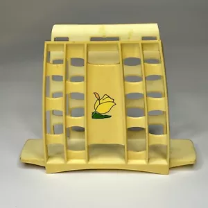 Soporte para servilletas de plástico amarillo vintage años 70 con plásticos de alladina flor amarilla #407 - Imagen 1 de 8