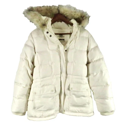 Chaqueta acolchada con capucha Route 66 para mujer grande 44" marfil Foto 1 de 4