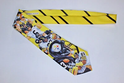 Corbata vintage NFL para hombre Pittsburgh Steelers amarilla Ralph Marlin 1990 EE. UU. Foto 1 de 4