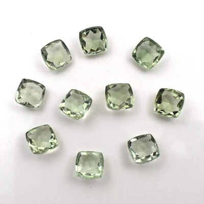 Natural Green Amethyst Square Calibrated Faceted February Birthstone For Jewelry - Image 1 of 4