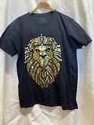 Lion King Size Large Shirt 100% Cotton Black Gold Used