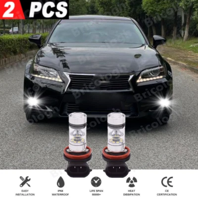 For 2013 2014 2015 Lexus GS350 COB 6000K White LED Fog Light Conversion Kit Bulb - Изображение 1 из 4