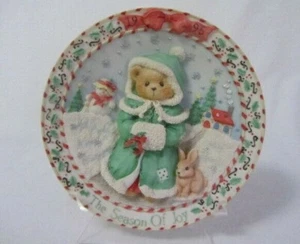 ENESCO CHERISHED THE SEASON OF JOY CHRISTMAS PLATE MIB COA - Picture 1 of 3