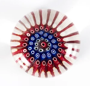 großer antiker alter englischer millefiori hoher kuppelglas briefbeschwerer - Bild 1 von 5