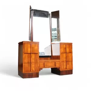 Vintage Art Deco Walnut Dressing Table 1930s - Picture 1 of 16