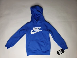 Nike Boys Royal Blue Hoodie Pullover Sweatshirt Cotton Poly Blend Size 6 - Picture 1 of 5