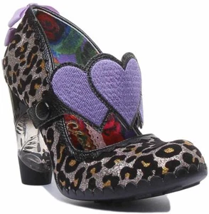 Irregular Choice Lockhart Womens Glitter Shoes In Black Leopard Size UK 3 - 8 - Picture 1 of 12
