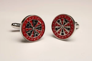 Cufflinks Roulette Wheel Red Black Gambling Gamble Vegas Casino Novelty Chrome - Picture 1 of 1