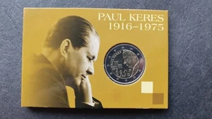 ESTONIA 2016 Paul Keres 2 € EURO BU Coin card RARE - Picture 1 of 4