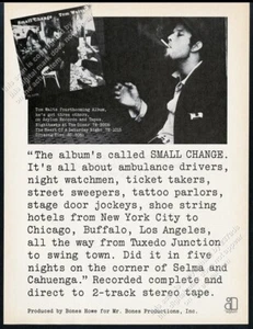 Foto 1976 Tom Waits Small Change álbum lanzamiento anuncio impreso vintage - Imagen 1 de 7