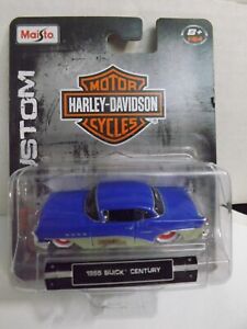Maisto Harley-Davidson Blue 1955 Buick Century H-D Custom 1/64 Scale