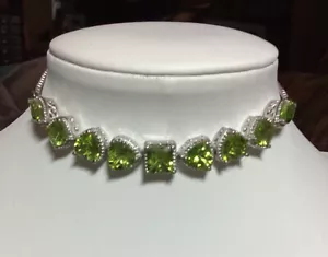 Peridot Sterling Silver Adjustable Slide Bracelet (10.40 CT’s.) - Picture 1 of 4