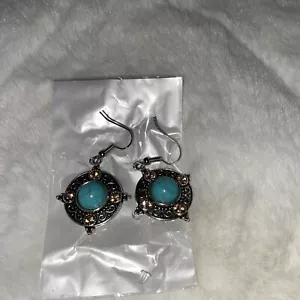 Earrings Turquoise Dangling - Picture 1 of 4