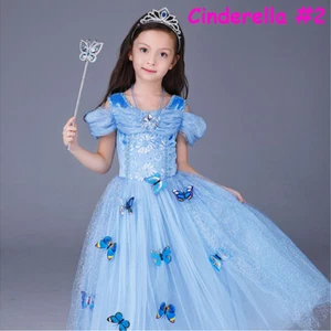 Sleeping Beauty Rapuzel Bella Cinderella Esla Anna Princess Costume Girls Dress - Picture 1 of 31