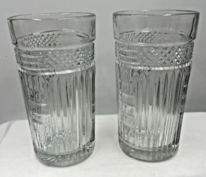 Set di 2 bicchieri vintage Libbey Radiant Glass 15 oz metà secolo moderni 6 1/8" - Foto 1 di 6