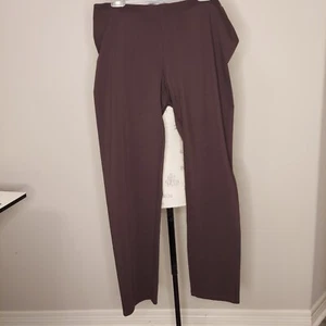 Eileen Fisher Dark Brown Stretchy Elastic Waist Size  L - Picture 1 of 4