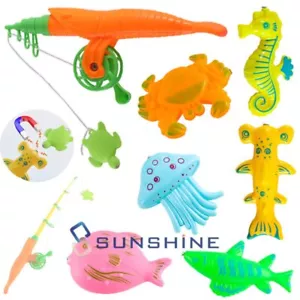 7pcs Set Magnetic Fishing Toys Kids 3D Fish Toddlers Bathing Toy interactive Rod - Picture 1 of 15