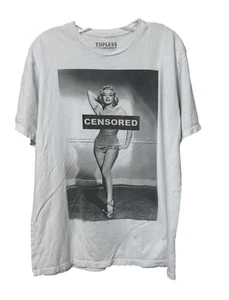 Topless California Marilyn Monroe T-Shirt Size L White & Gray Casual Top Tattoo - Picture 1 of 3