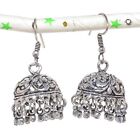 Indian Look Jhumki Gemstone Handmade Silver Tribal Bali Gift Earring 1.69" a976