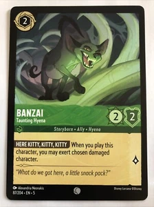 Disney Lorcana Shimmering Skies Banzai Taunting Hyena 87/204 NM - Picture 1 of 2