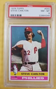 1976 Topps #355 Steve Carlton Philadelphia Phillies HOF PSA 8 NM-MT 4346
