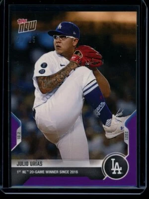 2021 Topps Now #893 Julio Urias Purple Parallel Card #d /25 - Image 1 of 2
