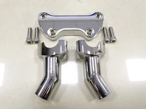 3 1/2" Pullback Handlebar Risers 1" Top Clamp For Harley Heritage Softail FXST - Picture 1 of 23