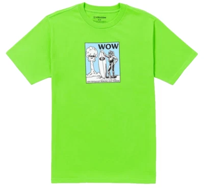 Volcom Wow Skateboard Short Sleeve T-Shirt Tee Green M NEW NWT Streetwear - Image 1 of 4