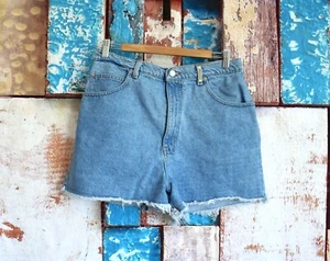 Damen SASSON Denim Jeans Shorts 2" Schrittlänge Distressed Cut-Off LARGE helle Waschung - Bild 1 von 10