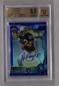 Amari Cooper RC 2015 Topps Chrome Blue Refractor Auto SP 27/50 BGS 9.5 / 10 Auto - Picture 1 of 2