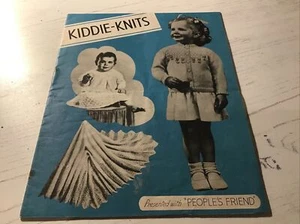 VINTAGE KNITTING PATTERN KIDDIE-KNITS PRESENTED WITH `PEOPLES FRIEND` - Picture 1 of 6