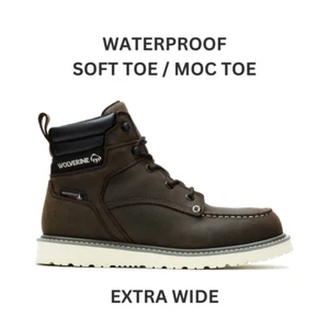 WOLVERINE W230041-EW - Cuña comercial para hombre 6"" WP (extra ancha) cuero marrón trabajo - Imagen 1 de 6