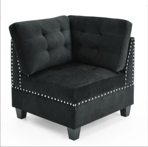 Clearance sale,Corner Sofa for Modular Sectional,Black Velvet - Picture 1 of 4