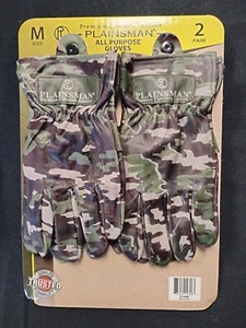 Plainsman All-Purpose Gloves Premium Cabretta Leather, Camouflage, 2 Pairs Med. - Picture 1 of 2