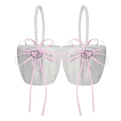 2 Piezas Cestas Boda Niña Flor Doble Corazón Flor Almacenamiento Cesta con Corte... Foto 1 de 4
