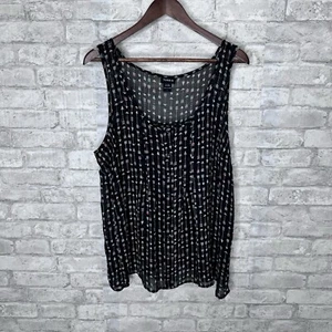 Torrid Semi Sheer Georgette Black Multi Cami Tank Blouse Tribal Print Size 1 1x - Picture 1 of 11