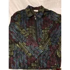 Drapers and Damons Dress Jacket Leafy Tapestry-Like Pattern Sz XL - Picture 1 of 8