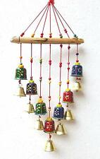 Handcrafted Colored Bells Design Wall Hanging Decorative Showpiece 45 cm US