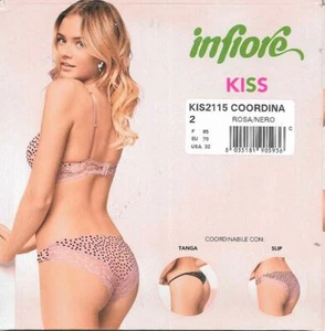 COMPLETO INTIMO DONNA REGGISENO IMBOTTITO CUORI INFIORE ART.KIS2115 - Picture 1 of 3