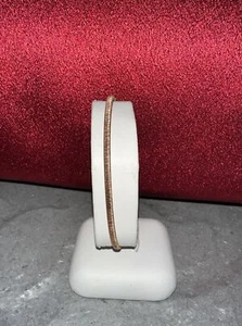 Sterling Silver Wire Design Bangle Bracelet Bonded With 14k Rose Gold - Picture 1 of 7