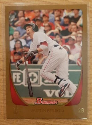 2011 BOWMAN GOLD DUSTIN PEDROIA #26 BOSTON RED SOX - Image 1 of 2