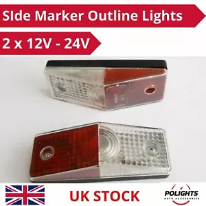 2 piezas luces marcadoras rojas/blancas lámparas de contorno marcador lateral 12V-24V camioneta camioneta camioneta - Imagen 1 de 3