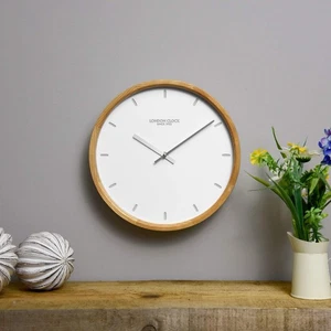London Clock Klokke Wanduhr, Eiche/Weiß 10" - Bild 1 von 4