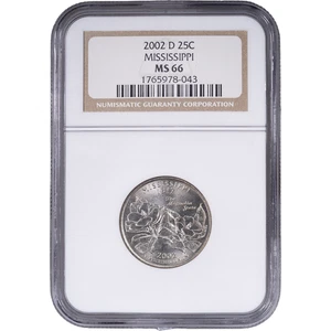2002-D Mississippi State Quarter - Clad ~ NGC MS 66 - Picture 1 of 2